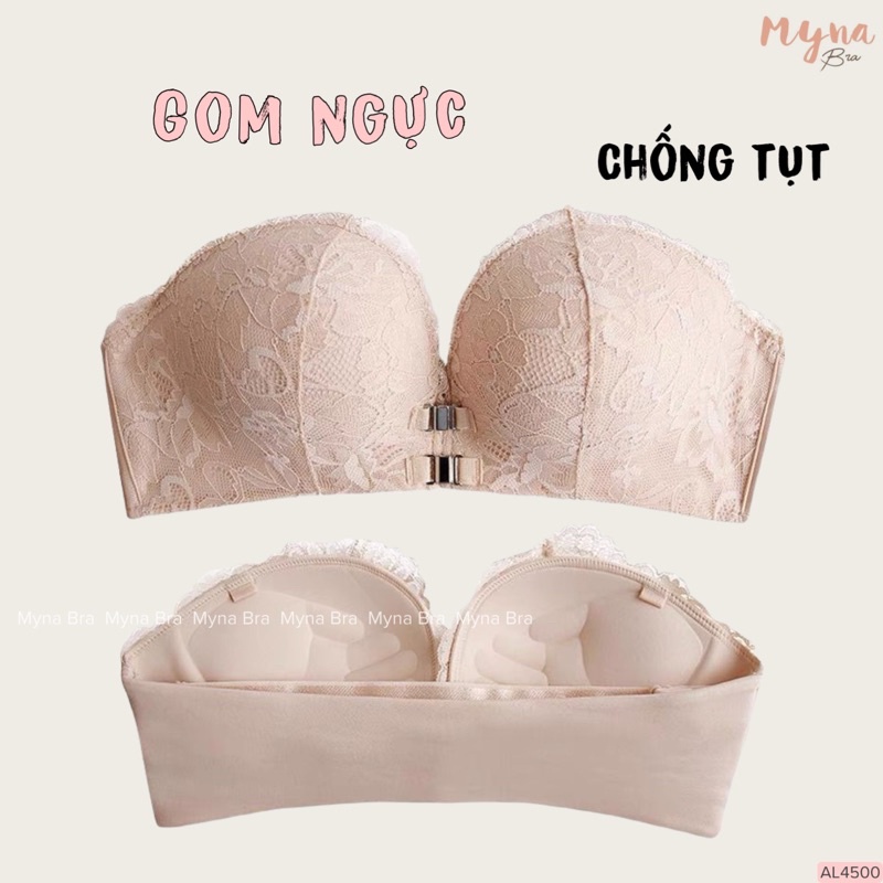 Áo quây ren chống tụt mặc hở vai đệm dày nâng ngực Myna Bra: D200 Al4500 AL3578