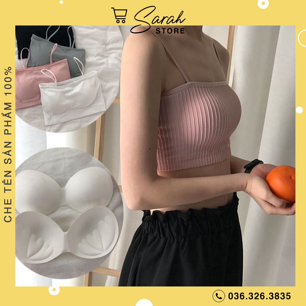 Áo Bra Quây Ngực Gân Tăm Co Giãn 4 Chiều, Có Đệm Ngực 809