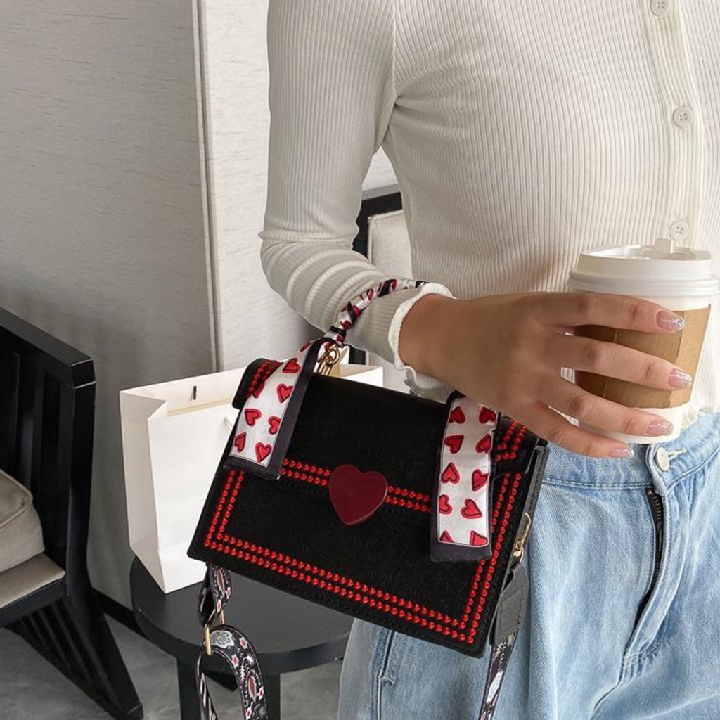 Túi Xách JADENTX12 Túi Đeo Chéo Nữ Kết Hợp Cầm Tay Dây Quấn Họa Tiết Thêu Nắp Trái Tim Ngọt  Ngào Chính Hãng JADEN STORE | BigBuy360 - bigbuy360.vn