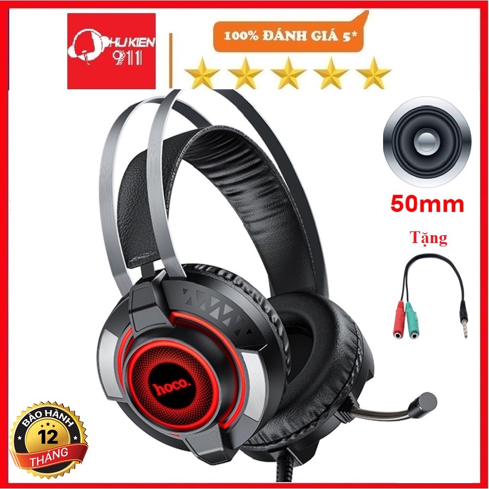 Tai Nghe Chụp Tai gaming Hoco EDS06 chuyên Game, Đèn Led Có MIC Bảo Hành Chính Hãng 12 tháng