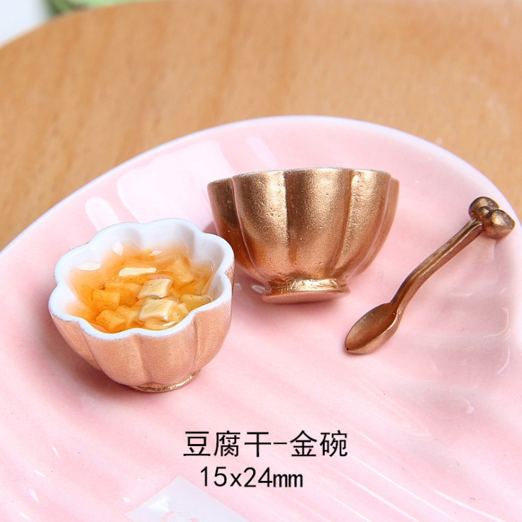 Các mẫu mô hình bát đồ ăn phong cách Trung Hoa trang trí nhà búp bê, móc chìa khóa, DIY