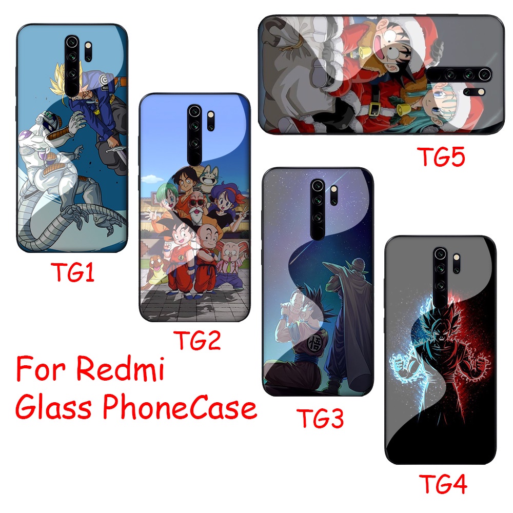 Ốp điện thoại kính cường lực viền mềm in hình Dragon Ball PZ49 cho Redmi Note 6A 5 6 7 8 9 Pro Max