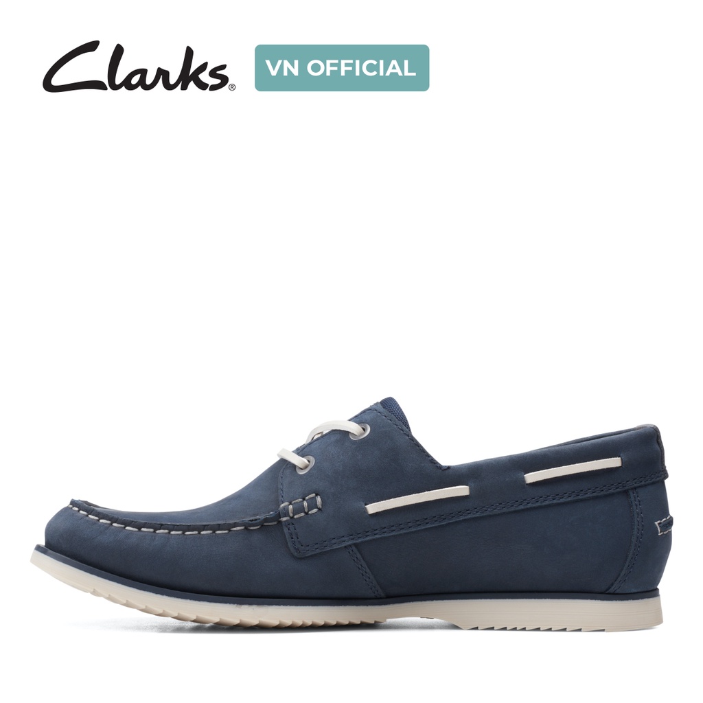 Giày Lười Nam Clarks Noonan Lace màu Navy Nubuck