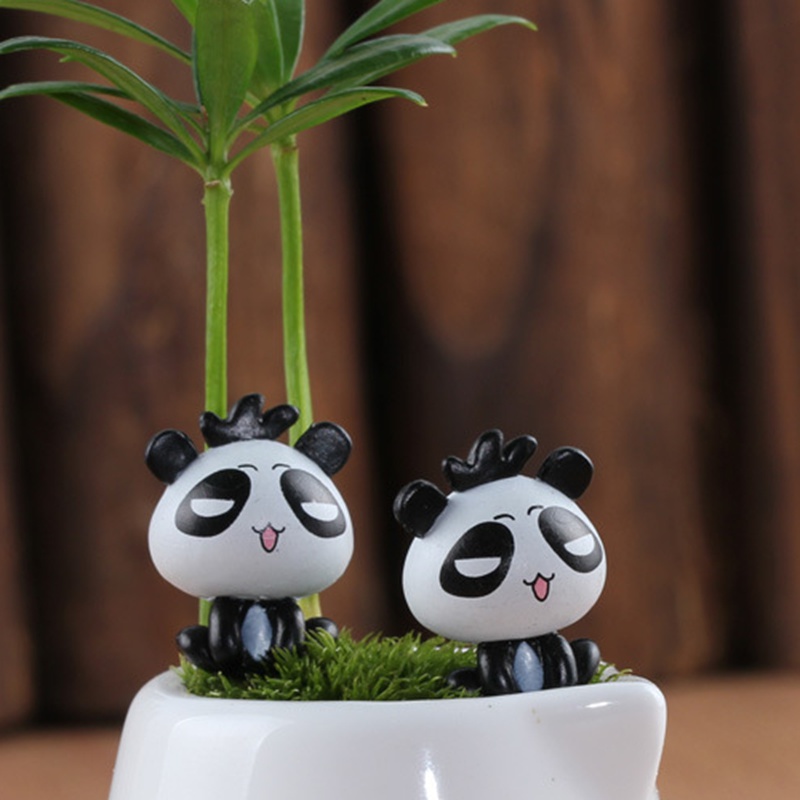 Set 2 Tượng Gấu Trúc Hoạt Hình Trang Trí Sân Vườn