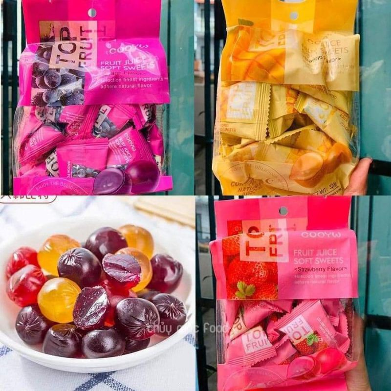 (KẸO LẺ ) KẸO NỔ DẺO ❤FREESHIP + HOÀN XU❤ KẸO NỔ DẺO TRÁI CÂY ĐÀI LOAN  - Lùn Con Food