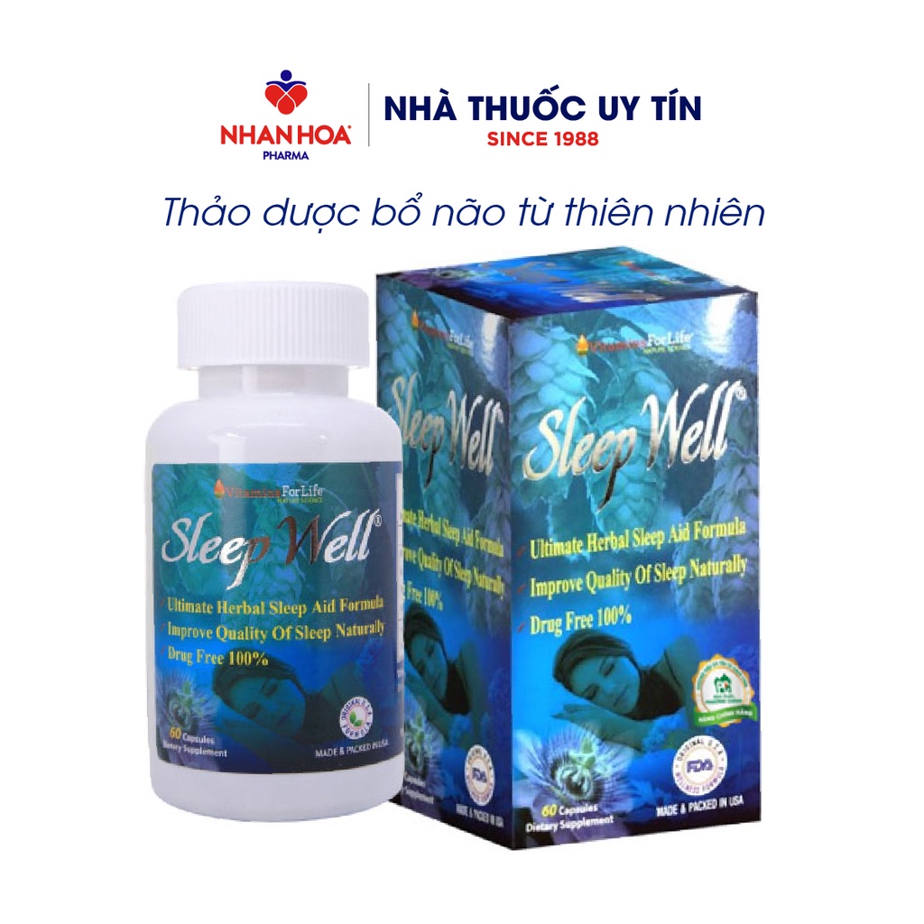 Viên Uống Hỗ Trợ Giấc Ngủ Sleep Well hộp 60 viên