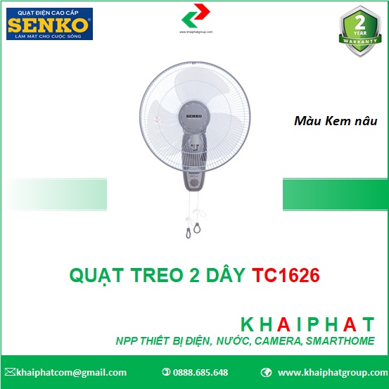 SENKO QUẠT TREO GẮN TƯỜNG 2 HAI DÂY TC1626 TC1620 TC1880 TC1686 T1682 T1680 CAO CẤP GIÁ RẺ CHÍNH HÃNG - KHẢI PHÁT