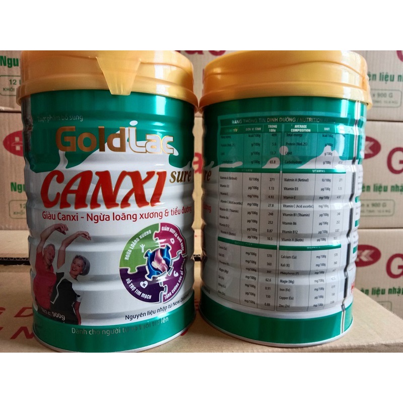 Sữa canxi cho người già Goldlac lon 900g (HSD 2024) - Bổ xung canxi, phòng ngừa bệnh loãng xương và tiểu đường