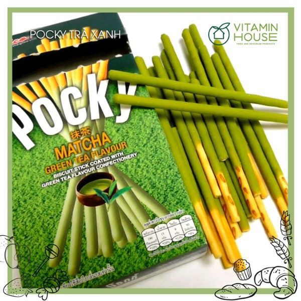 Bánh que Pocky Matcha Trà xanh Glico 35g - VITAMIN HOUSE