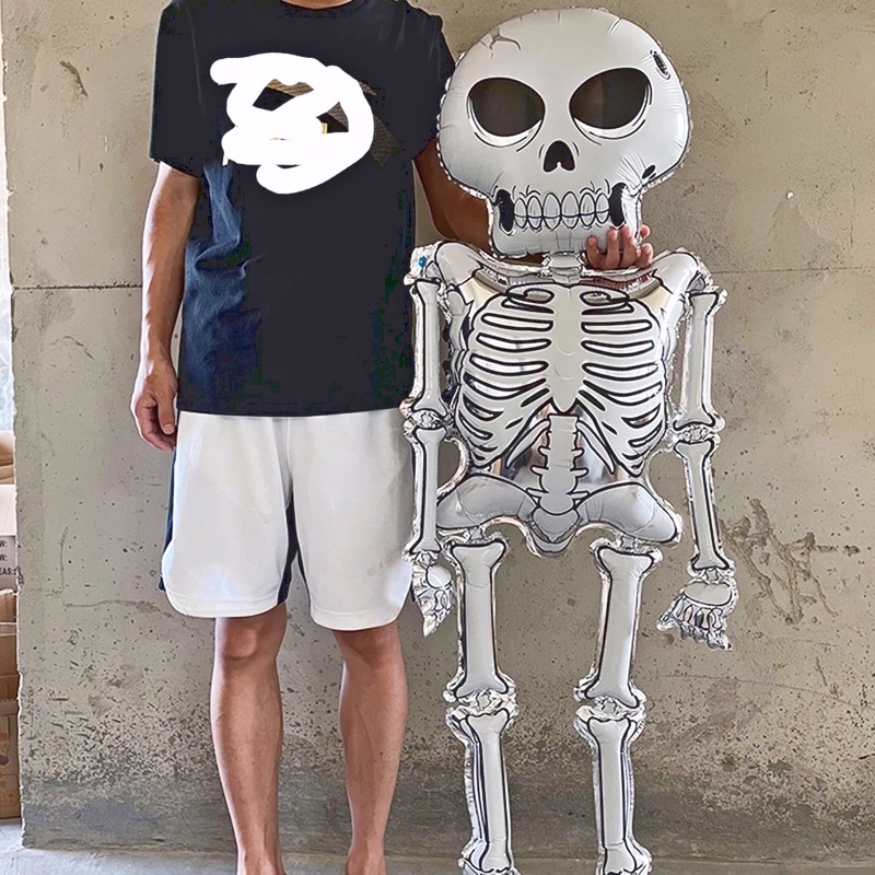 1 Bong Bóng Lá Nhôm Hình Bộ Xương Người Trang Trí Halloween