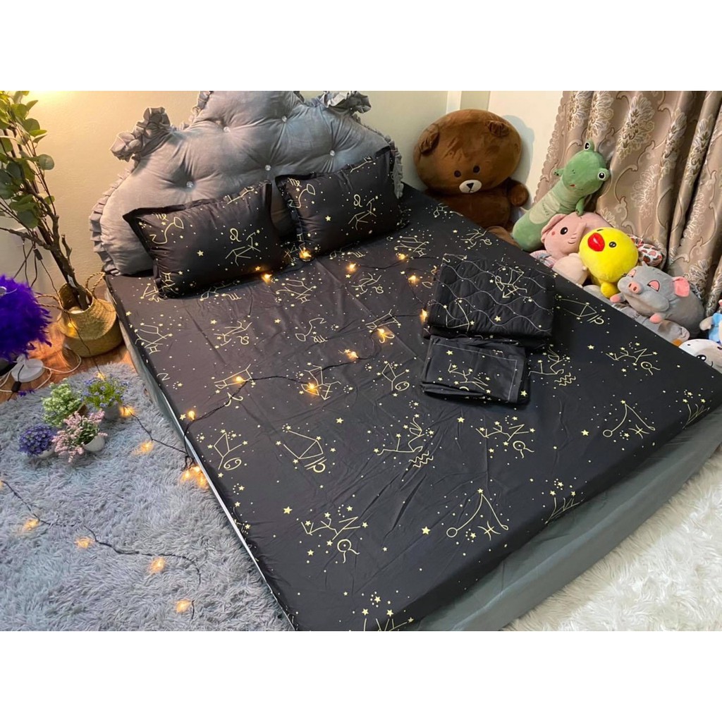 Bộ chăn hè ga gối tặng 1 vỏ gối ôm poly cotton set 5 món