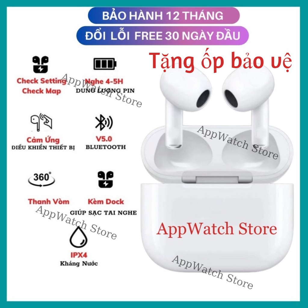 Tai Nghe Bluetooth không dây AP3 - Định Vị - Đổi Tên - Sạc Không Dây, Pin Trâu, Cảm Biến Đa Điểm