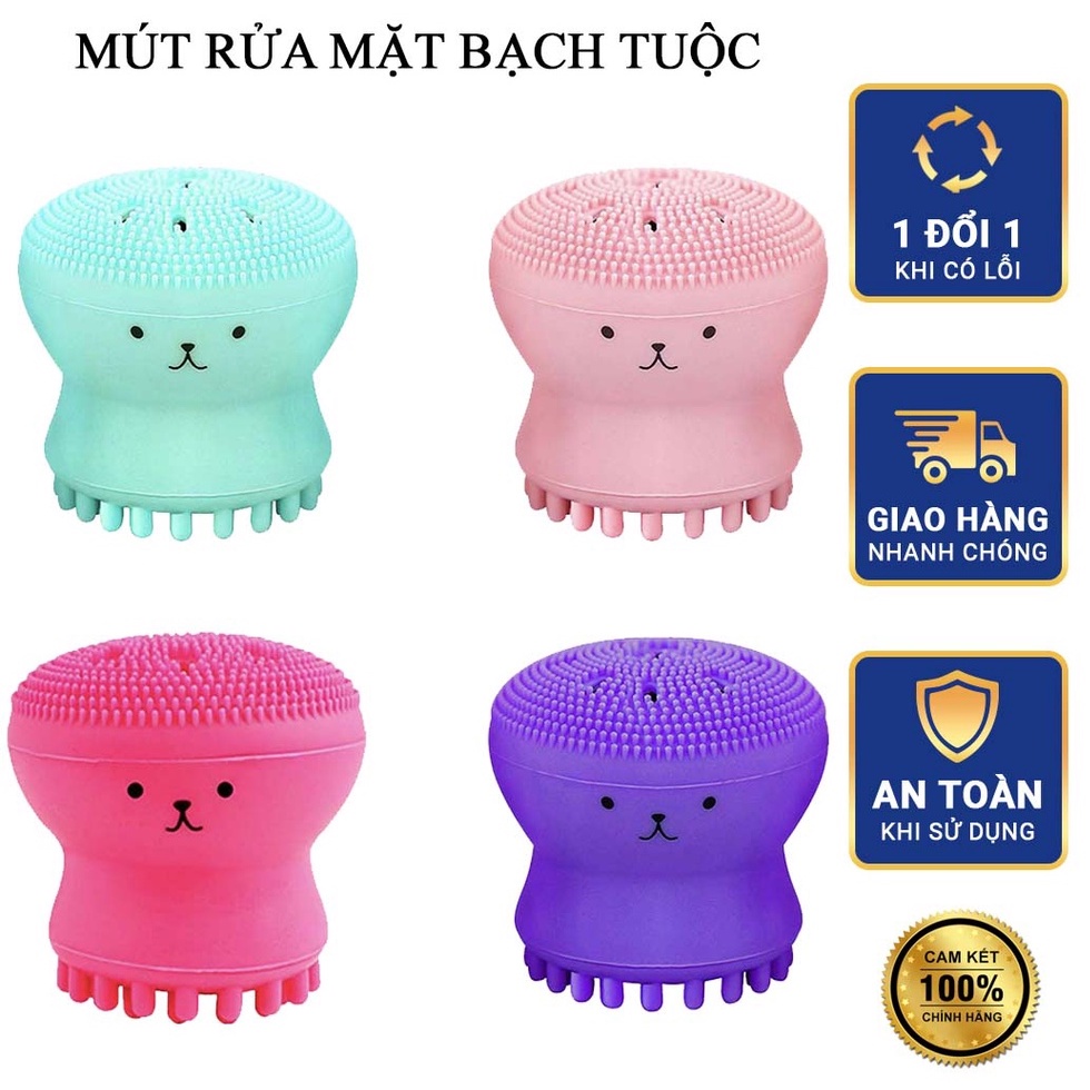 Mút Rửa Mặt Bọt Biển Bạch Tuộc Silicon Tạo Bọt Massage Tẩy Tế Bào Chết Phong Cách Hàn Quốc