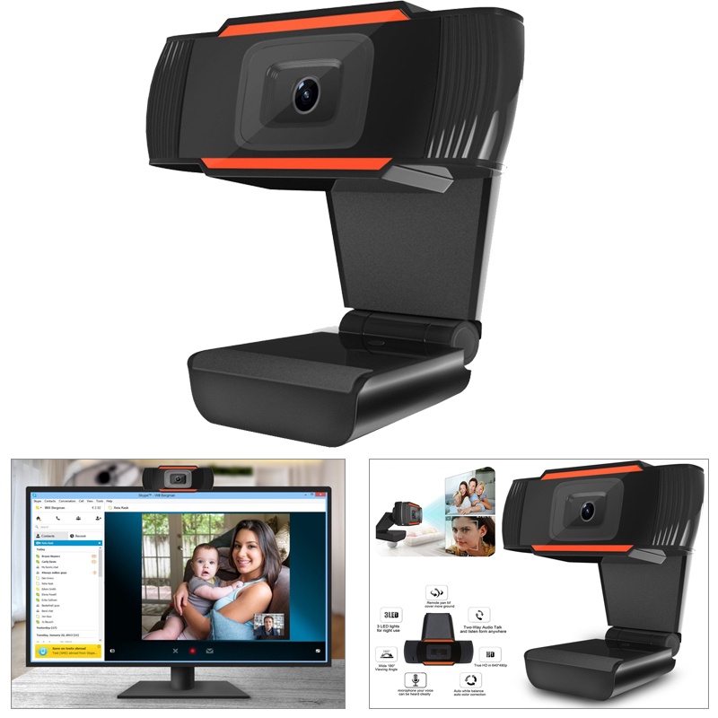 Webcam Hd 720P kết nói Usb và âm thanh cổng 3.5mm tự động Lấy Nét C30