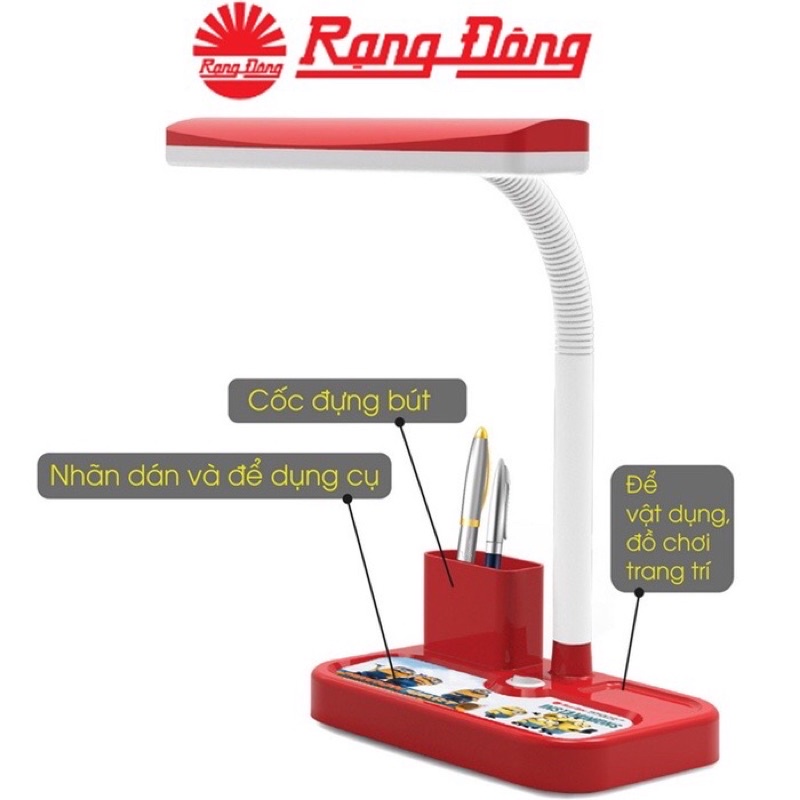 Đèn học để bàn RẠNG ĐÔNG RD01 MẪU MỚI chống cận kèm bóng LED 5W bảo vệ thị lực ánh sáng vàng