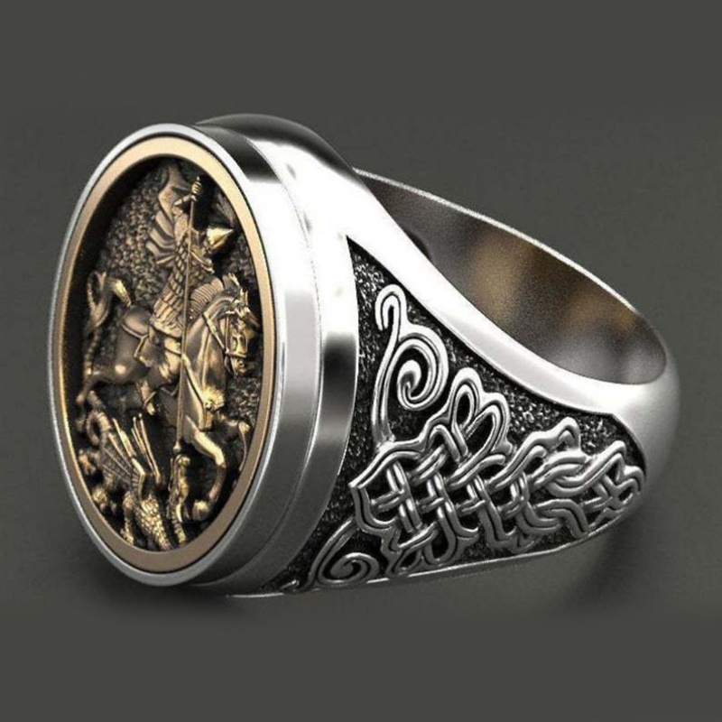 Nhẫn Đeo Tay Phong Cách Saint George Cá Tính Cho Nam