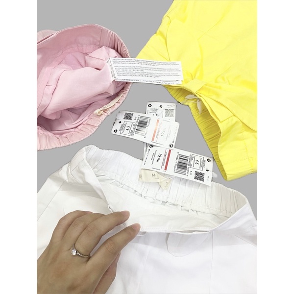 Quần short sợi Lace Cotton MNG 3 màu(trắng, vàng, hồng)