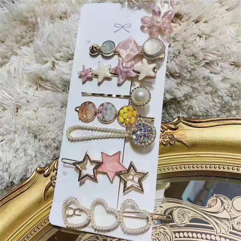 Set 8 kẹp tóc ngọc trai phong cách Hàn Quốc