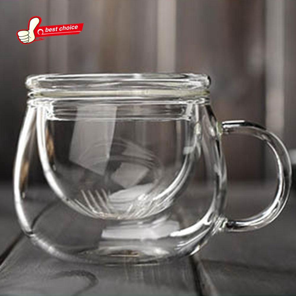 Cốc thủy tinh 350ml có nắp kèm phụ kiện chuyên dụng pha trà | BigBuy360 - bigbuy360.vn