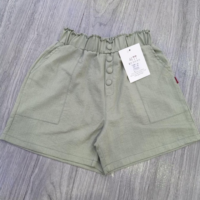 Quần đùi nữ vải đũi Thái cực mềm và mát