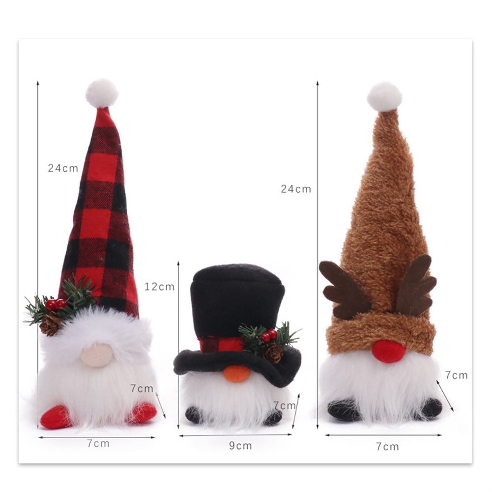 Đồ trang trí Giáng sinh Gnomes sang trọng có đèn LED phát sáng cho búp bê vô danh