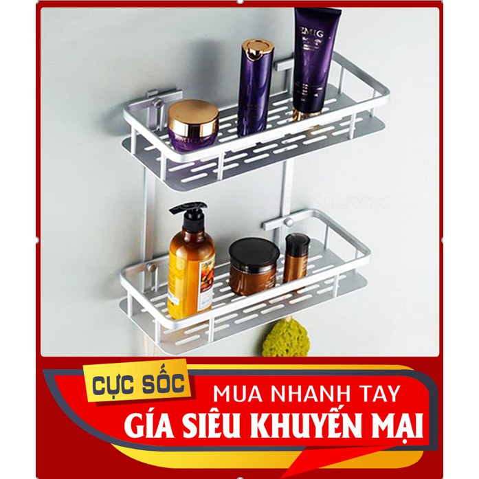Kệ Để Đồ Nhà Tắm 2 Tầng Chữ Nhật Hợp Kim