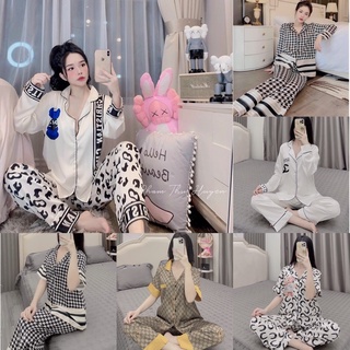 Đồ Bộ Pijama, đồ ngủ nữ cộc tay - Lụa LATIN Cao cấp mác SAM