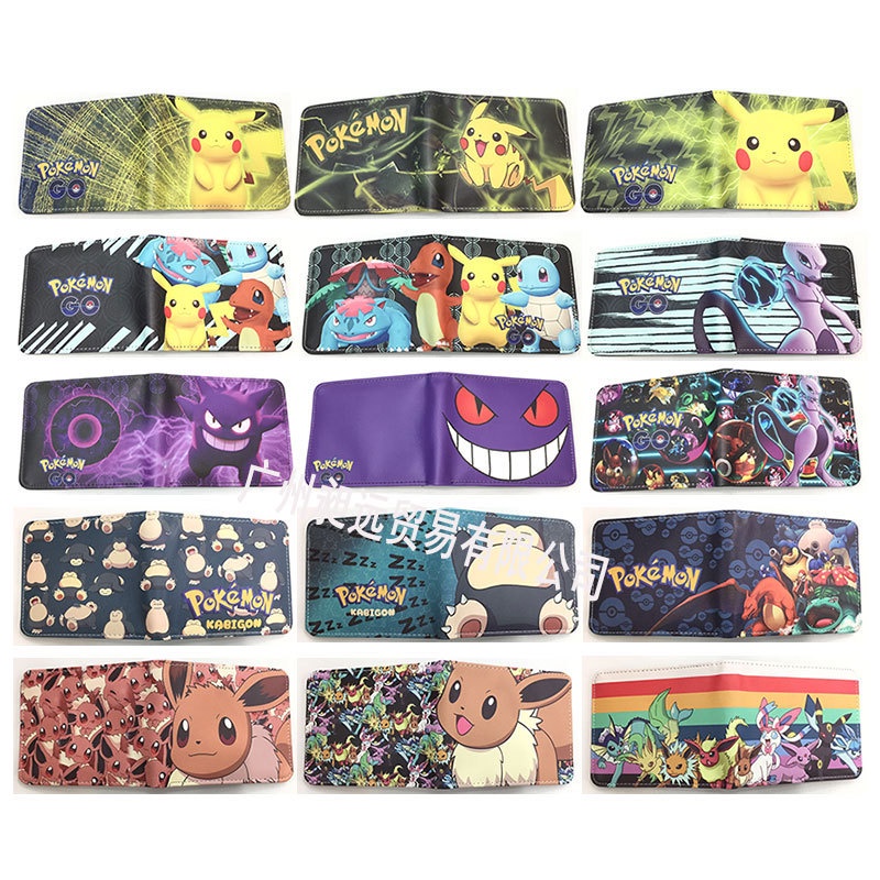 Ví Da PU Ngắn Đựng Tiền Xu Họa Tiết Hoạt Hình Pokemon