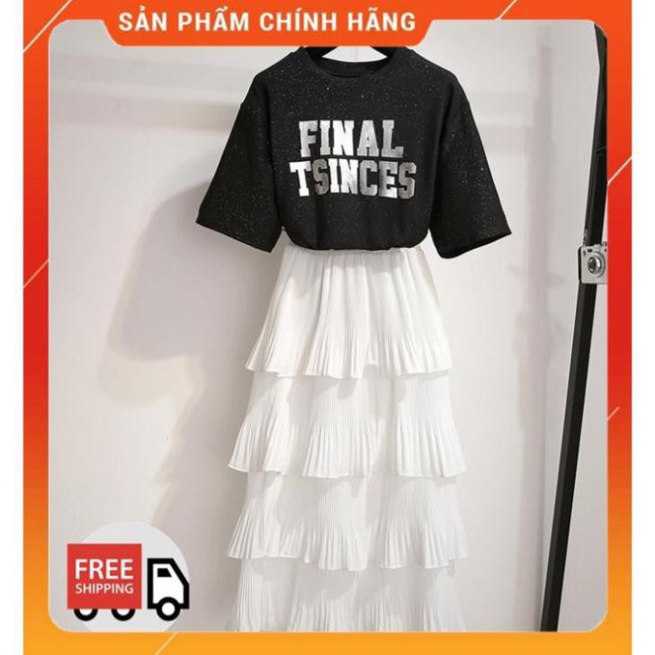 Chân Váy Xếp Li 4 Tầng Dáng Dài Cạp Cao hàng quảng châu. | BigBuy360 - bigbuy360.vn