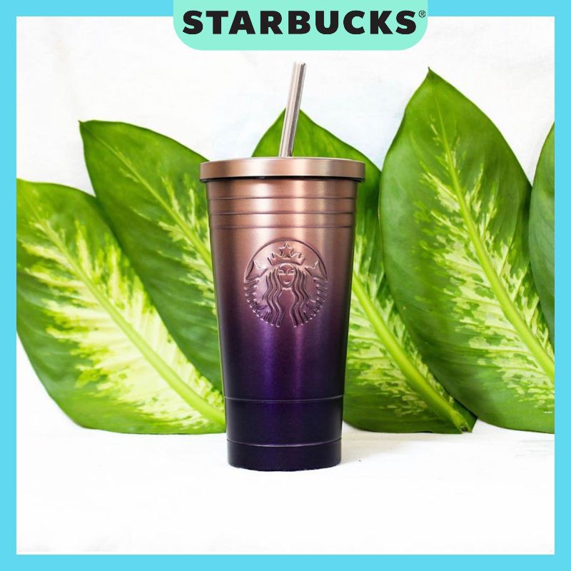 Ly giữ nhiệt Starbucks Original: African Hongkong Embossed Siren Ombre Purple Cold Cup/Grande/ Dung tích 473ml