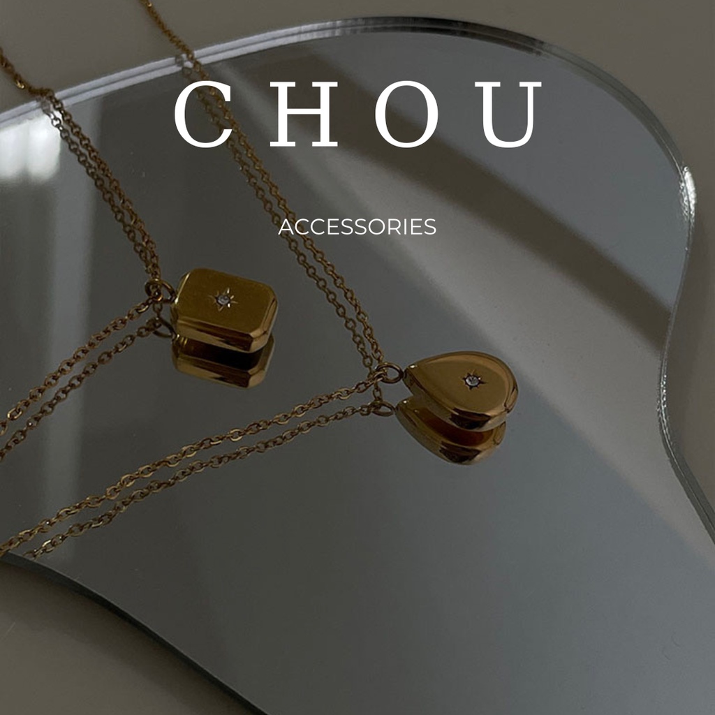 Dây Chuyền Titan, Vòng Cổ Titan Đính Đá Giọt Nước | CHOU ACCESSORIES |