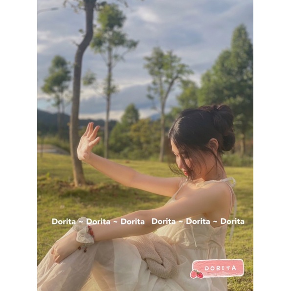 Váy babydoll 2 dây buộc nơ vai, Đầm 2 dây babydoll buộc nơ vai - Dorita Boutique