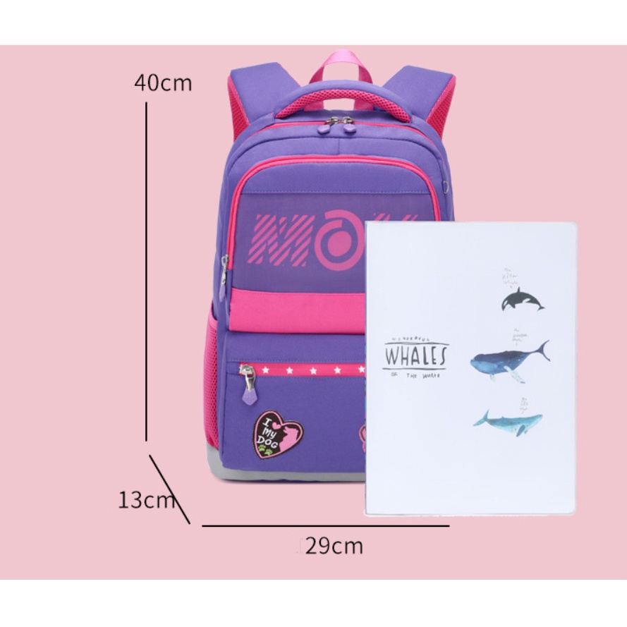 Balo học sinh cấp 1 và 2 siêu nhẹ chống gù chống nước cao cấp phong cách châu âu