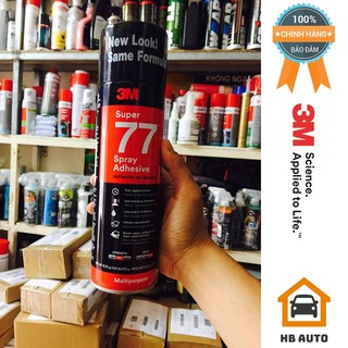Keo Phun Xịt Đa Năng 3M Super 77 Spray Adhesive 375g . Keo cực kỳ linh hoạt, khô nhanh, trong suốt,khả năng kết dính tốt