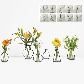 Bình đựng hoa hình ống nghiệm gắn khung sắt dùng để trang trí nhà cửa/tiệc cưới