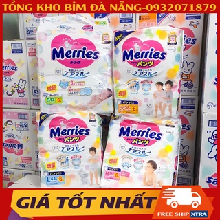 [CỘNG MIẾNG] Tã Dán/ Quần Merries Nội Địa Nhật NB90+6/ S82+6 / M64+4/ M58+6/L44+6/XL38+6
