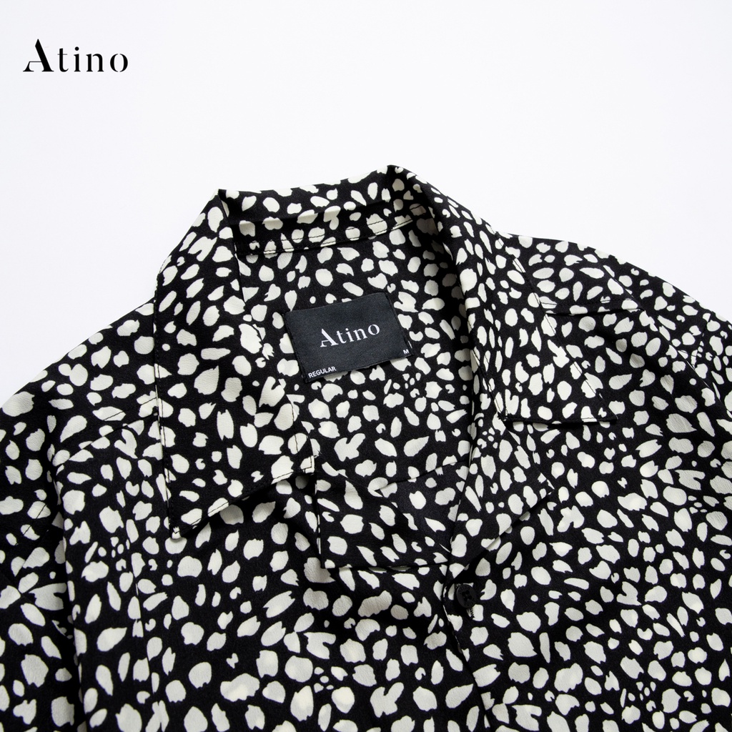 Áo sơ mi cộc tay nam HOA ATINO vải lụa form regular SM0203 | BigBuy360 - bigbuy360.vn