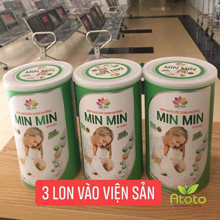 (2 hộp ) Ngũ Cốc Lợi Sữa Min Min Cho Mẹ Sau Sinh, Ngũ Cốc Dinh Dưỡng Giúp Con Tăng Cân Lợi Sữa Me(Loại Xanh 30 Hạt)