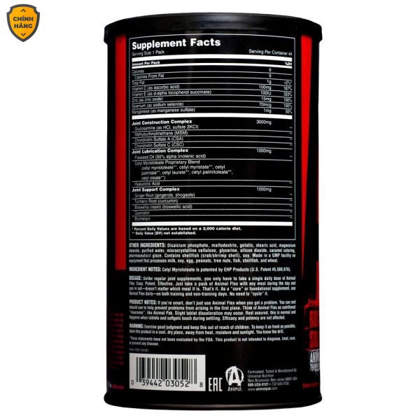 Thực phẩm bảo vệ xương khớp Animal Flex - Hộp 44 gói