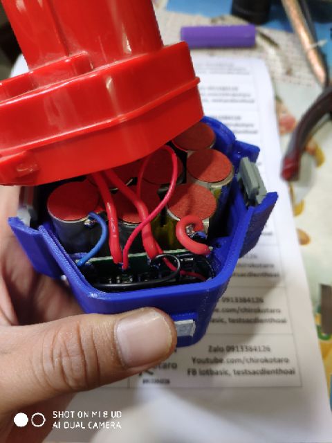 Đáy vỏ hộp pin Makita 12v độ lên lắp 3s3p 9 pin 18650
