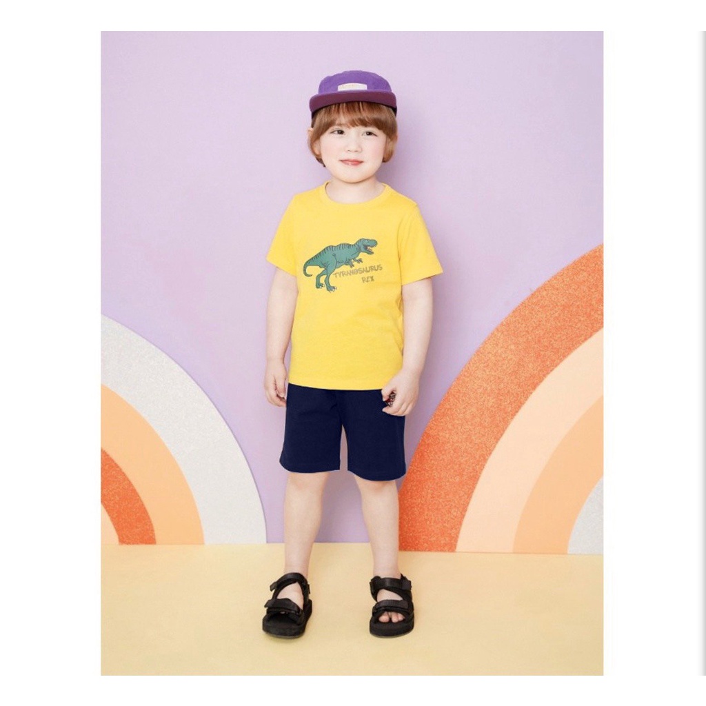 Bộ cotton hè cho bé trai hình khủng long BJJ003