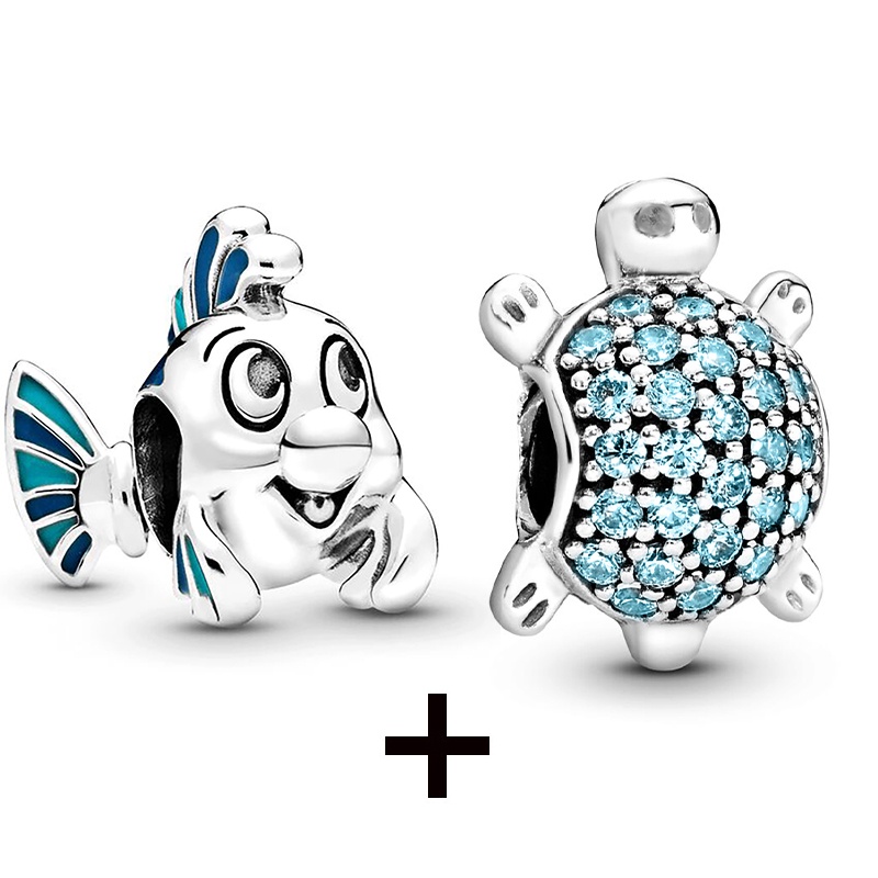 Bộ 2 Hạt Charm Hình Hoa Tuyết / Trái Tim / Nhím / Cá Màu Sắc Độc Đáo Trang Trí Đồ Thủ Công