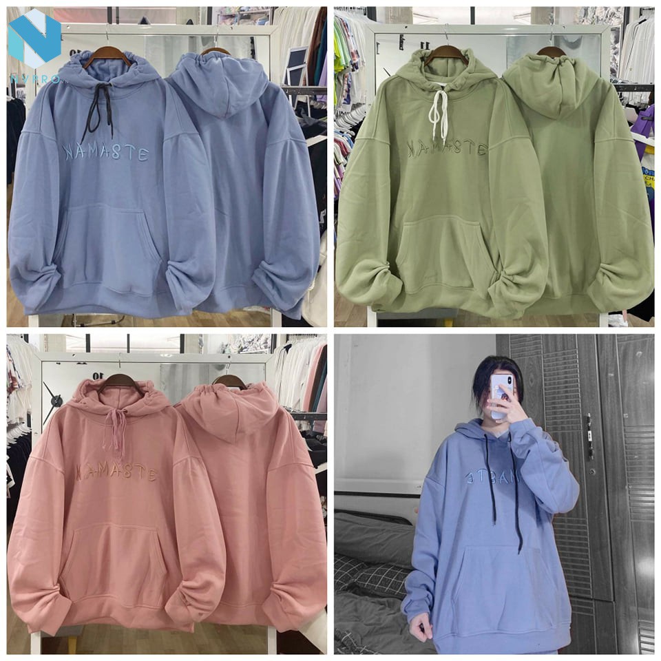 Áo Hoodies nỉ ngoại tay phồng cánh dơi Unisex thêu chữ thời trang H030