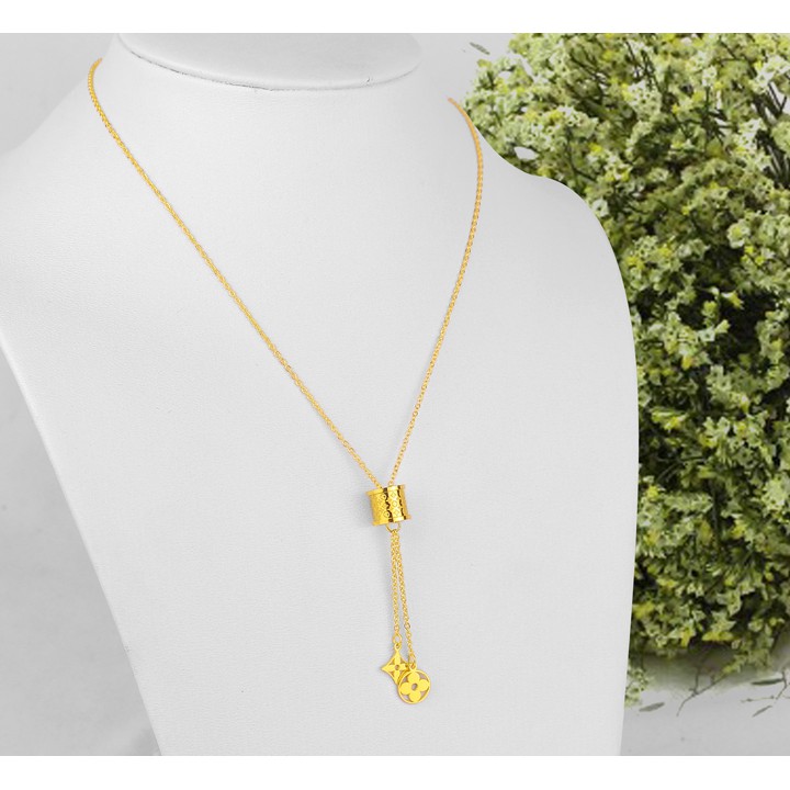 Dây chuyền nữ titan cao cấp rớt L V siêu đẹp, bền màu, chuẩn thời trang