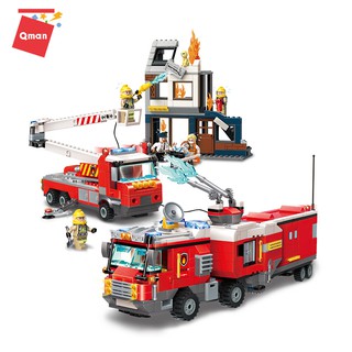 Đồ chơi lắp ghép xếp hình Qman 2810 - Tiếu Đội Cứu Hỏa