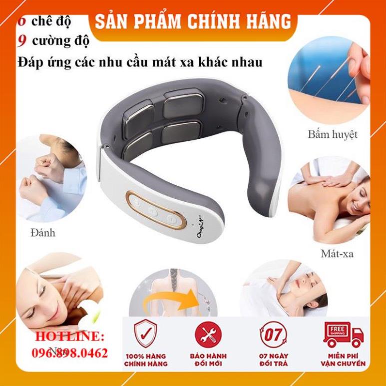 Máy Massage Cổ Xung Điện Trị Liệu Đa Năng Cao Cấp, Máy Mát Xa Cổ Vai Gáy 6 Chế Độ Sạc USB Tiện Lợi Thông Minh