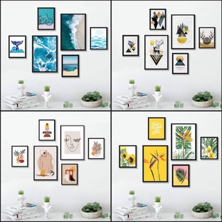 [HỎA TỐC HCM] Set Bộ 6 tranh treo tường hiện đại tặng kèm phụ kiện BINBIN TX004