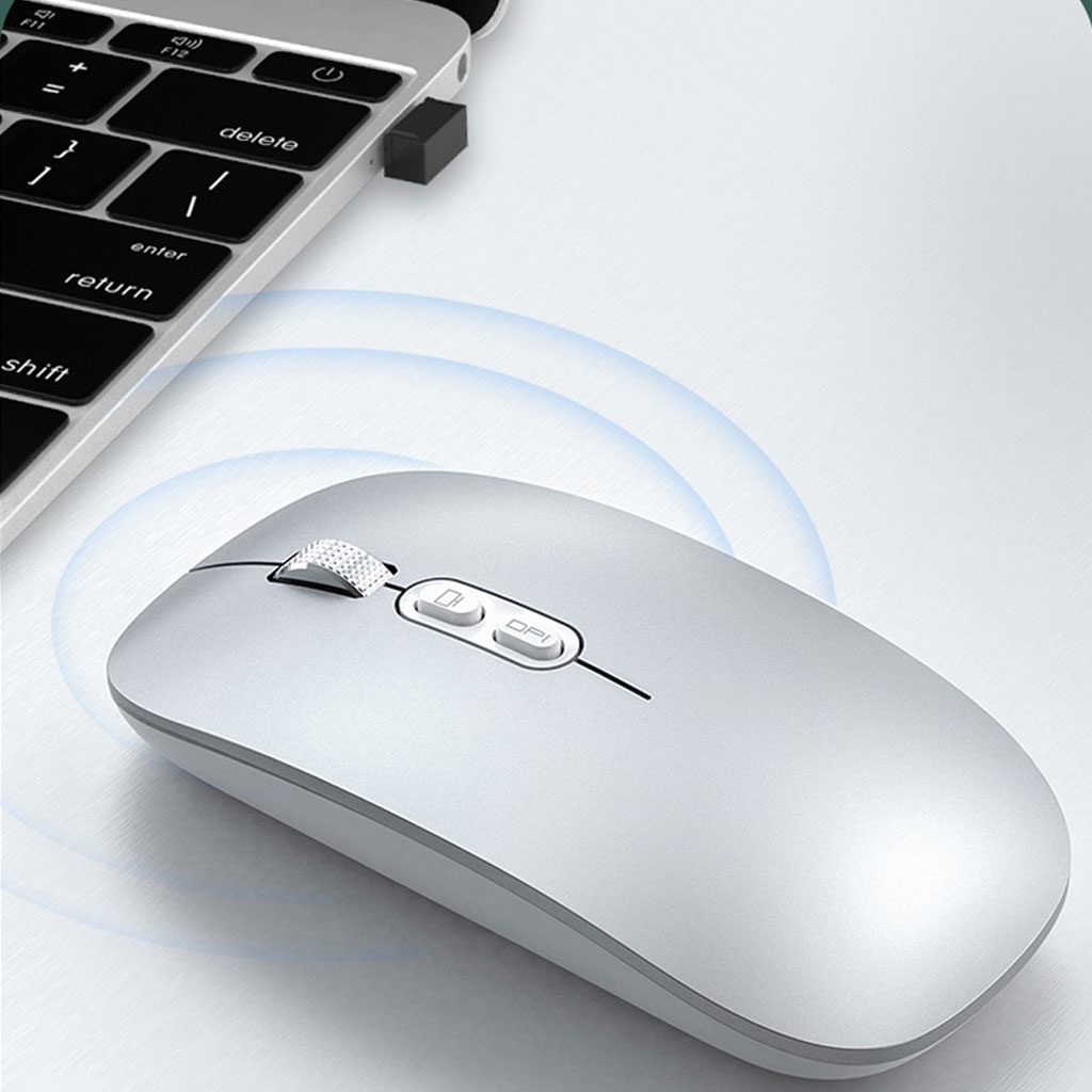 Chuột không dây HXSJ M103 wireless tự sạc pin siêu mỏng không gây tiếng ồn chuyên dùng cho Máy tính, pc, Laptop, Tivi