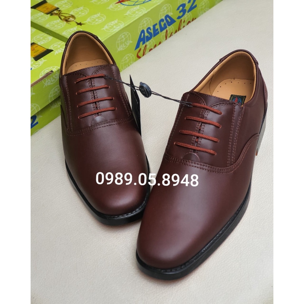 Giày tây lười nam da bò công sở ASECO32 mã 535 nâu