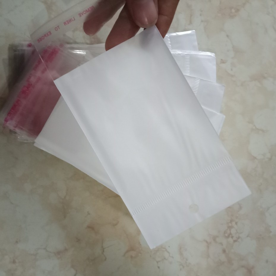 [Số 7] Lẻ 100 bịch OPP màng sữa trắng nilong có lỗ treo và keo dán gói hàng tiện lợi - namimi